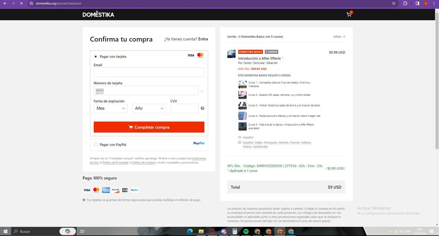 How to apply Domestika coupon code